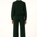 Women's Sweater with Nefti Green Braided Pattern