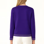 Purple Lilac Striped Women's Cardigan