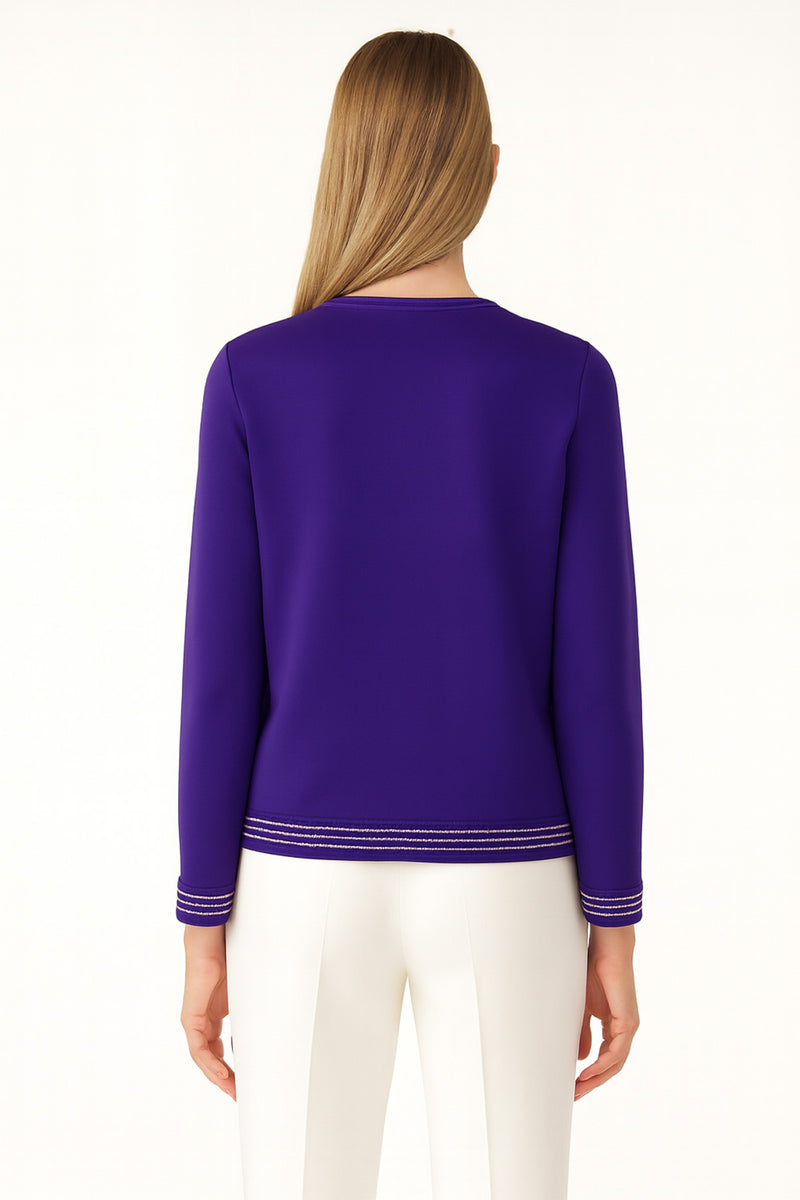 Purple Lilac Striped Women's Cardigan