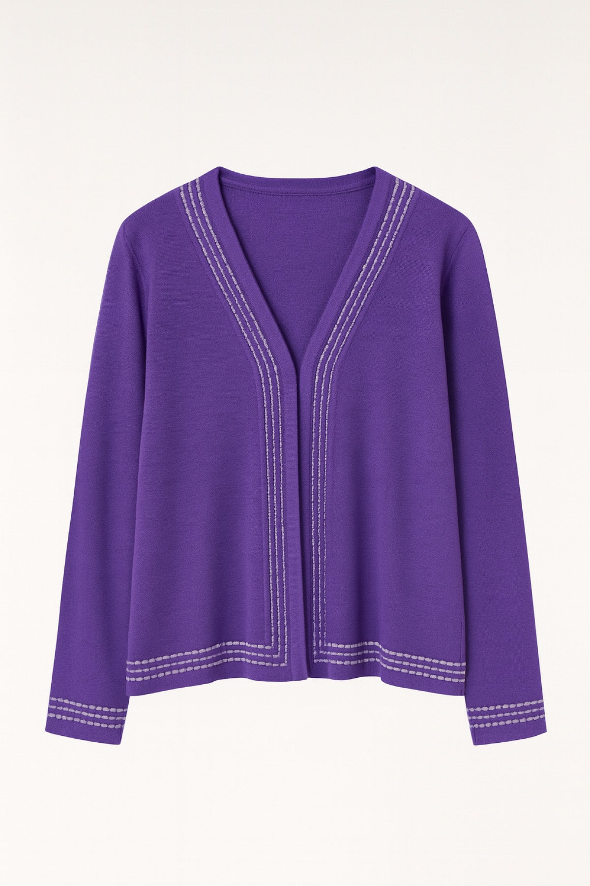 Purple Lilac Striped Women's Cardigan