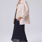 Light Beige Button-Down Collar Women's Trench Coat