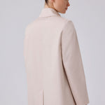 Light Beige Button-Down Collar Women's Trench Coat