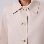 Light Beige Button-Down Collar Women's Trench Coat