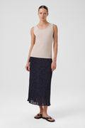 Light Beige Thick-Strapped Round Neck Women's Tank Top