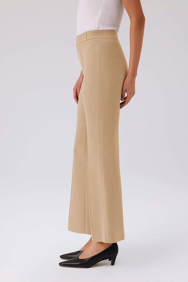 Light Beige Ribbed Spanish-Style Women's Pants