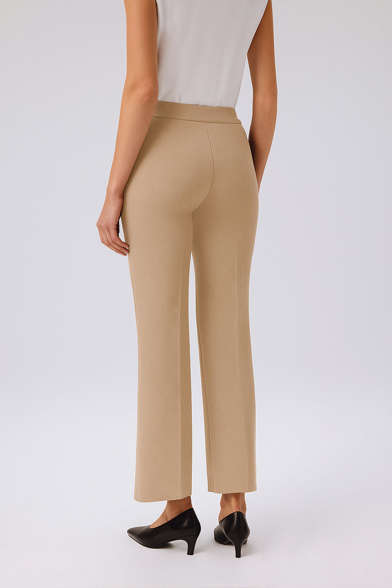 Light Beige Ribbed Spanish-Style Women's Pants