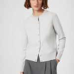 Women's Cardigan with Open Gray Button Detail