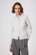 Women's Cardigan with Open Gray Button Detail