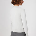 Women's Cardigan with Open Gray Button Detail