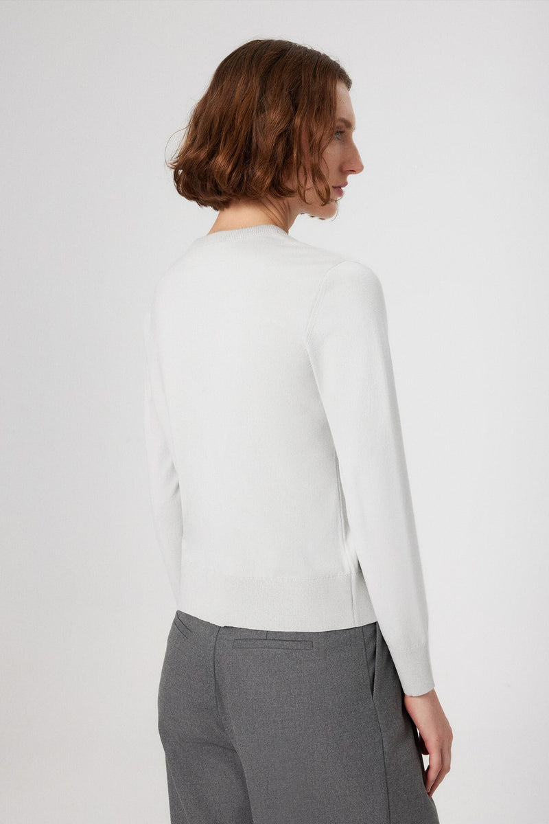 Women's Cardigan with Open Gray Button Detail