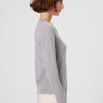 Light Gray V-Neck Long Sleeve Women's Sweater