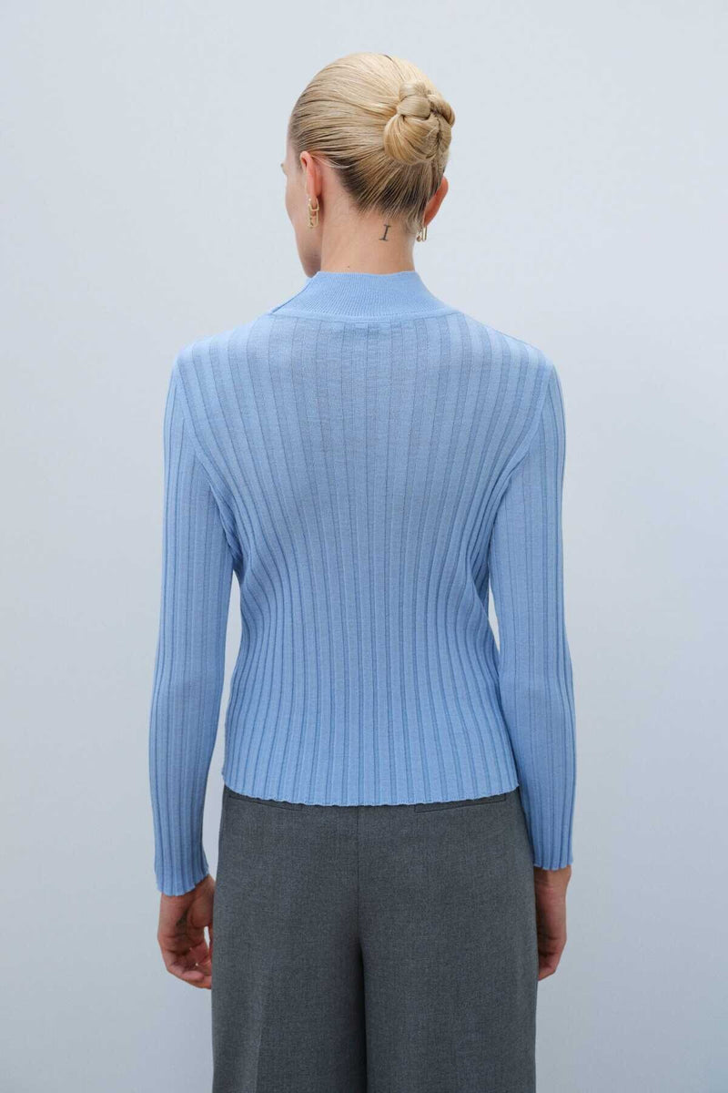 Light Blue Women's Half-Zip Sweater