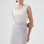 Light Blue Pencil Skirt with Slit Detail