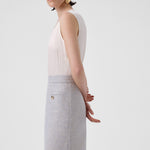 Light Blue Pencil Skirt with Slit Detail