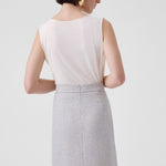Light Blue Pencil Skirt with Slit Detail