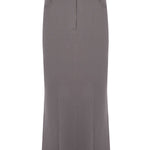 Anthracite Slit Detail Long Knit Skirt