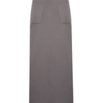 Anthracite Slit Detail Long Knit Skirt