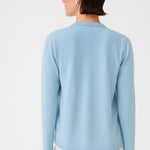 Baby Blue Lace Detail Buttoned Women's Cardigan