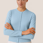 Baby Blue Buttoned Women's Cardigan