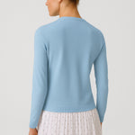 Baby Blue Buttoned Women's Cardigan