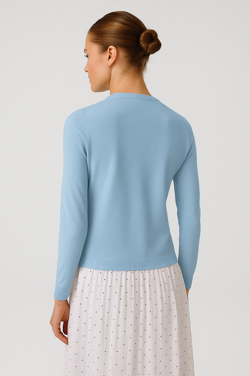Baby Blue Buttoned Women's Cardigan