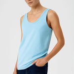 Bebe Blue Thick-Strapped Round Neck Women's Athletic Shirt