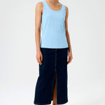 Bebe Blue Thick-Strapped Round Neck Women's Athletic Shirt