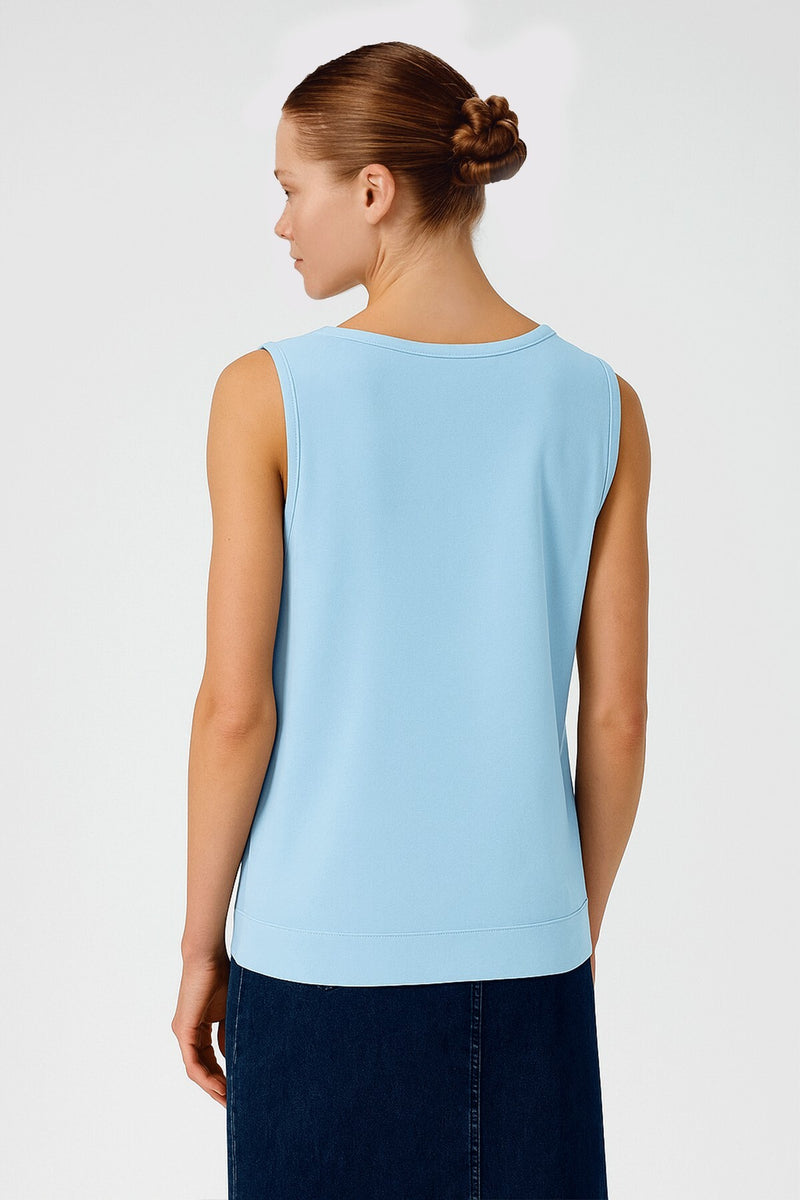 Bebe Blue Thick-Strapped Round Neck Women's Athletic Shirt