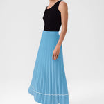 Baby Blue Pleated Long Skirt