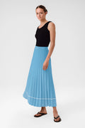 Baby Blue Pleated Long Skirt