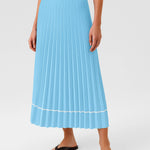 Baby Blue Pleated Long Skirt