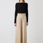 Beige Palazzo Wide Leg Women's Pants