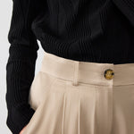 Beige Palazzo Wide Leg Women's Pants