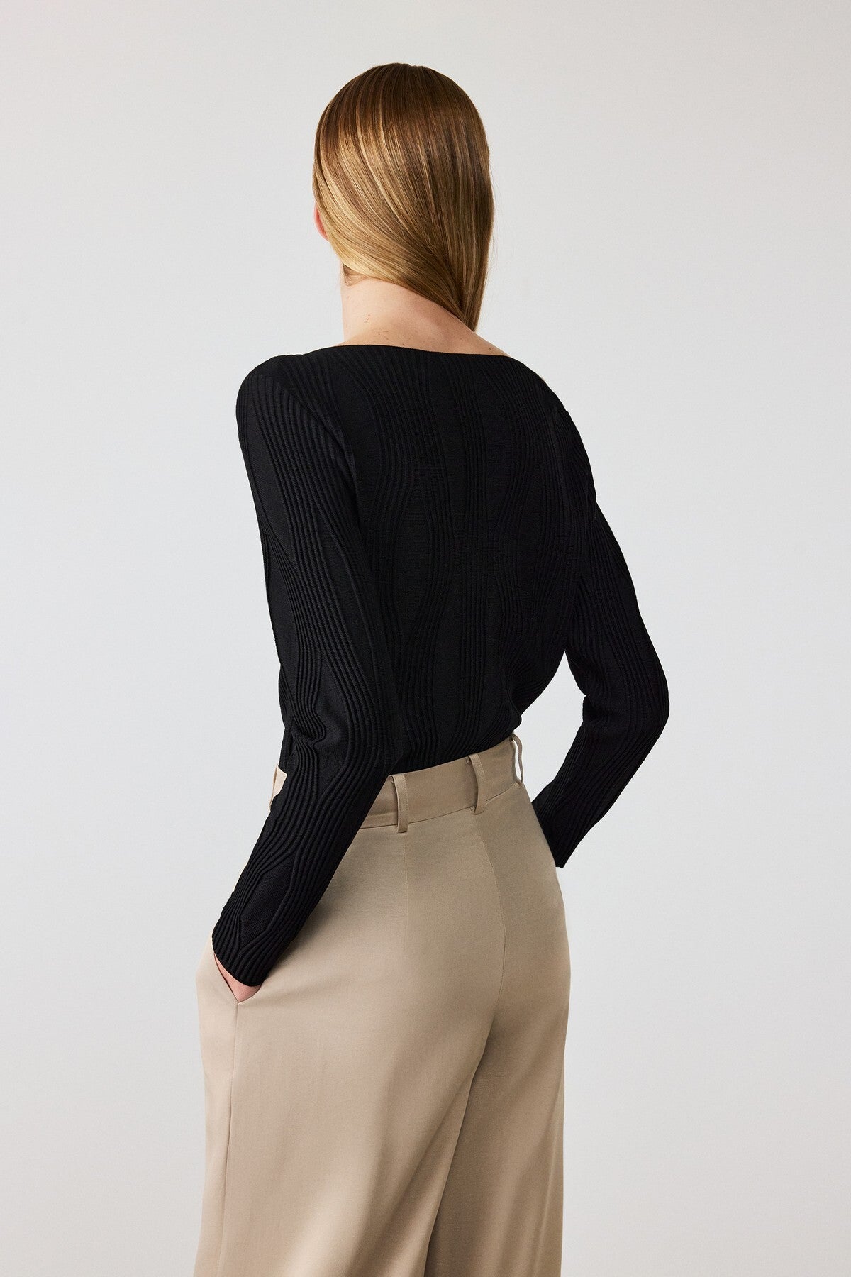 Beige Palazzo Wide Leg Women's Pants