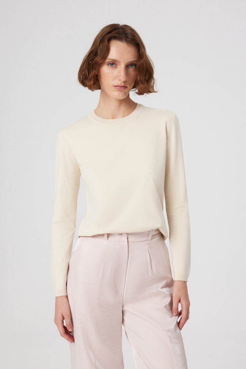 Beige Bicycle Neck Women's T-Shirt