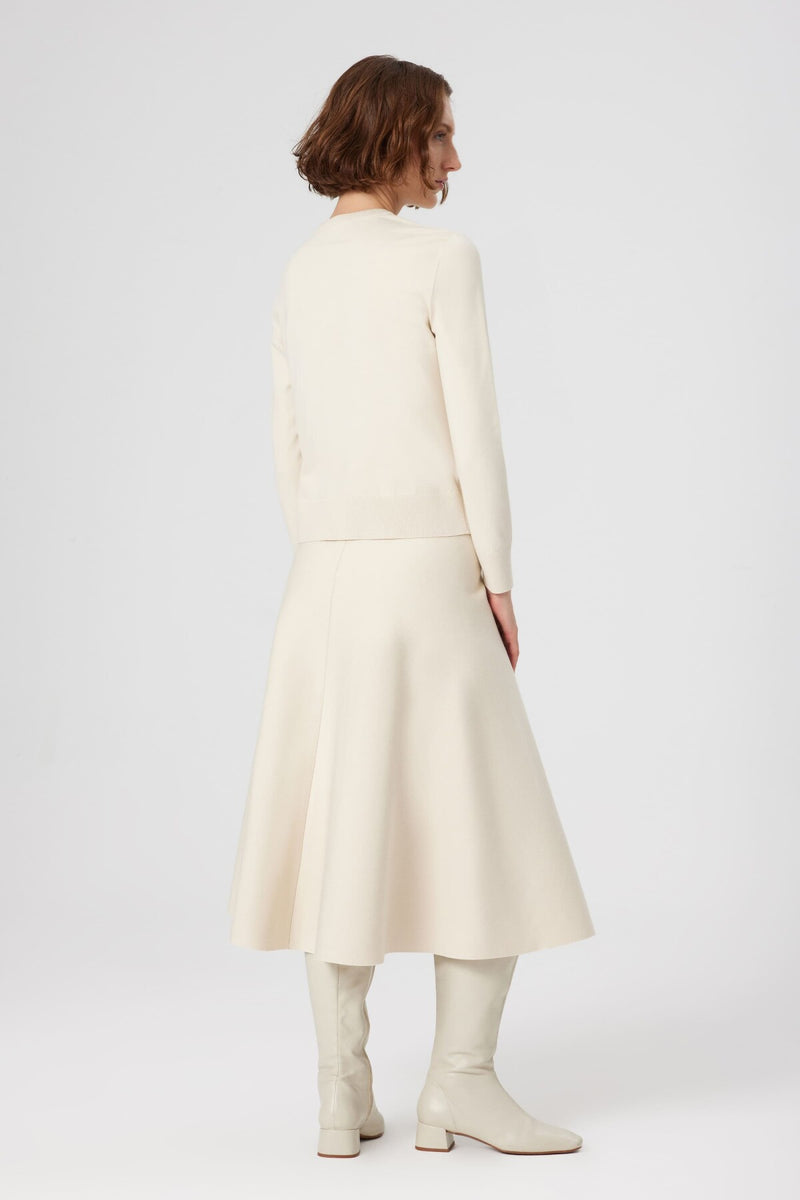 Beige Button-Detailed Women's Cardigan