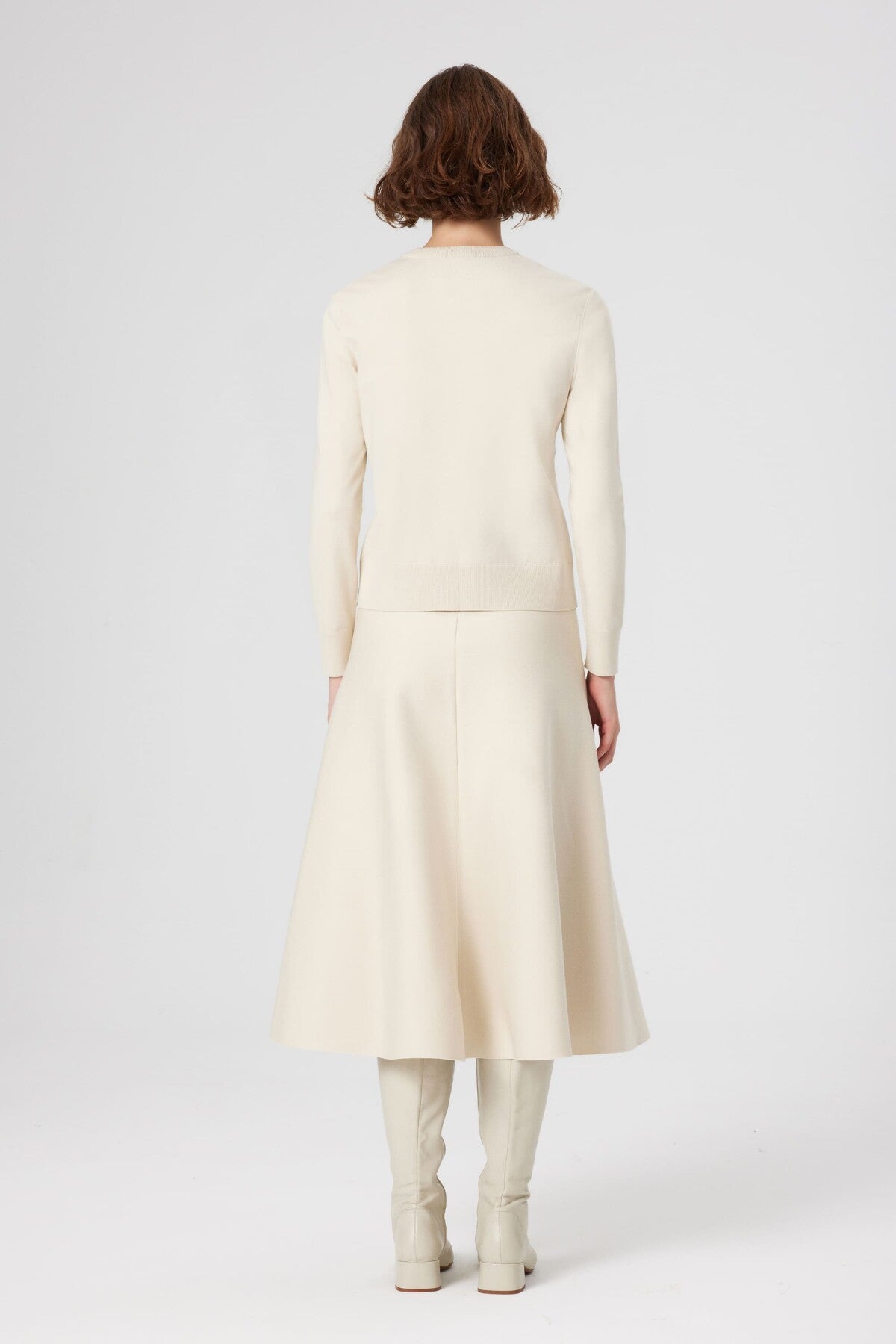 Beige Button-Detailed Women's Cardigan