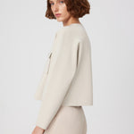 Beige Buttoned Pocket Detailed Short Women's Jacket