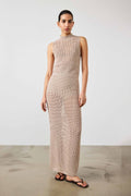 Beige Mesh Long Skirt