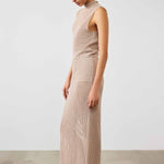 Beige Mesh Long Skirt