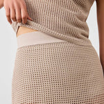 Beige Mesh Long Skirt