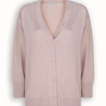 Beige V-Neck Button-Detail Women's Cardigan