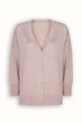 Beige V-Neck Button-Detail Women's Cardigan