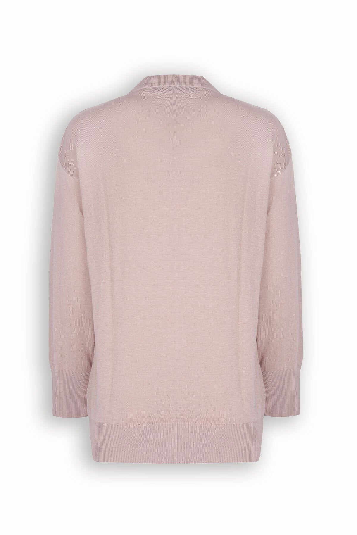 Beige V-Neck Button-Detail Women's Cardigan