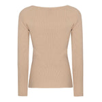 Beige V-Neck Women's Sweater