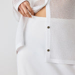 White High-Waisted Long Skirt
