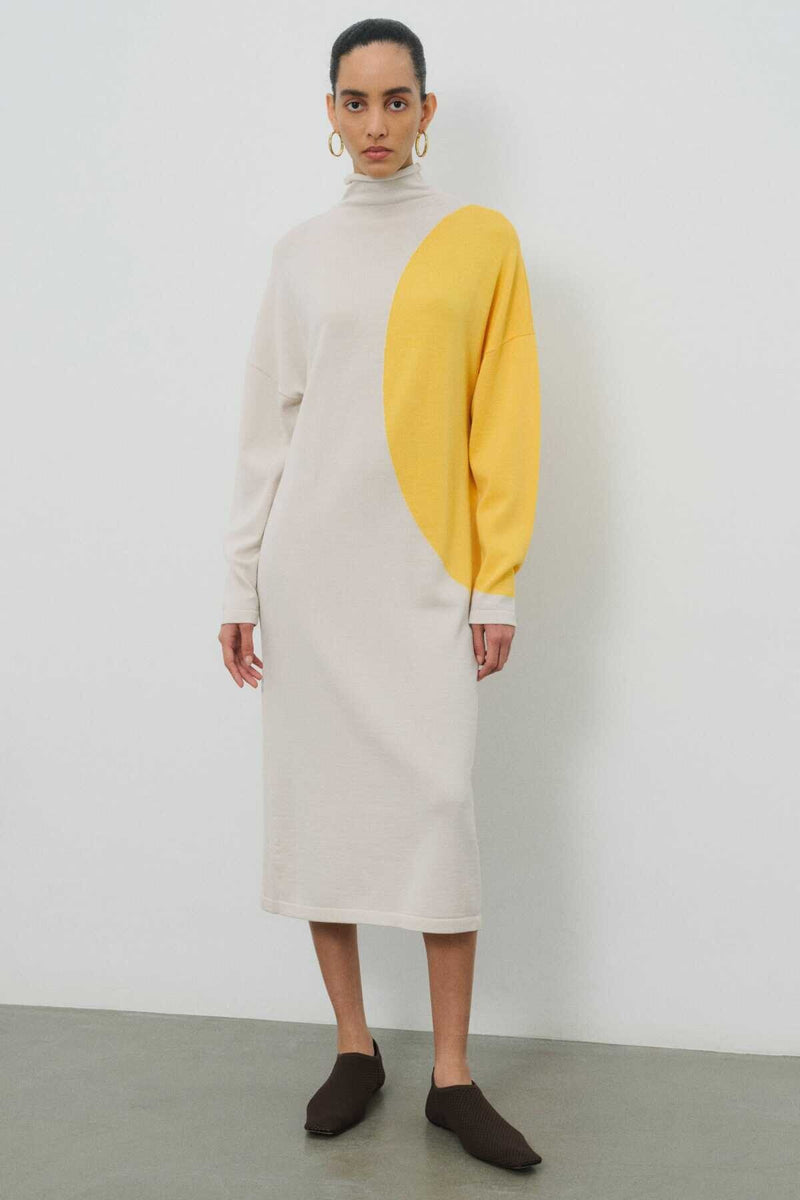 Neckline Ecru Dress