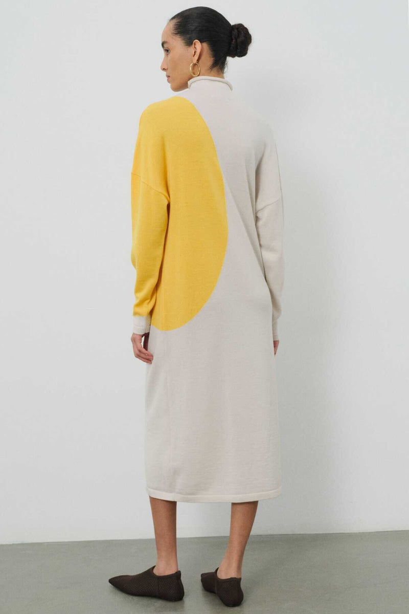 Neckline Ecru Dress