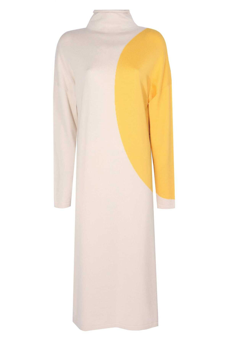 Neckline Ecru Dress