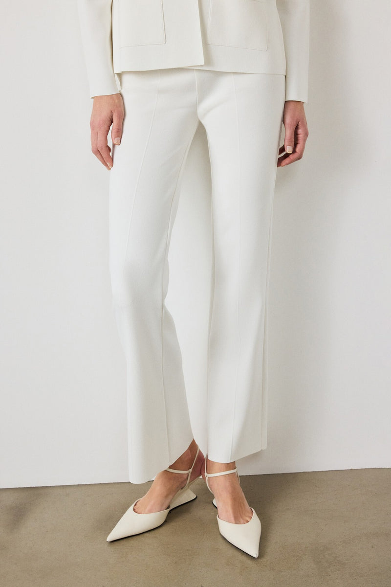 Wide-Leg Ecru Women's Pants